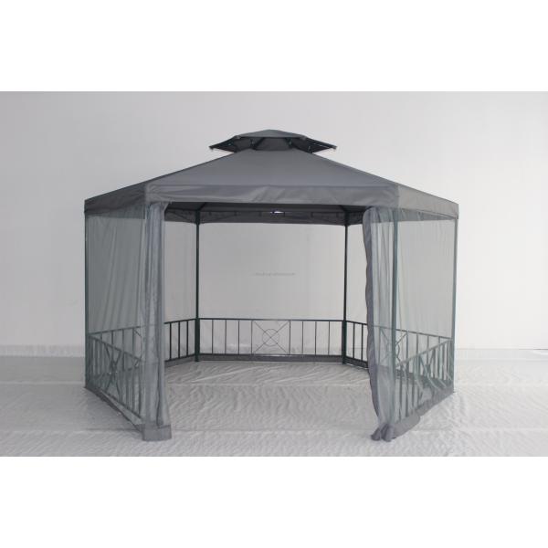 Outdoor Waterproof Garden Canopy Pergola with Customized Colors Hexagonal Double Roof