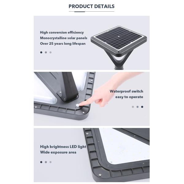 освещение ландшафта квадрата света сада тела IP65 20W 5V алюминиевое солнечное для вилл