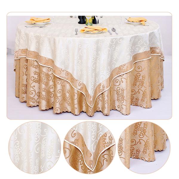 Outdoor Reusable 120 Inch Round Jacquard Tablecloth