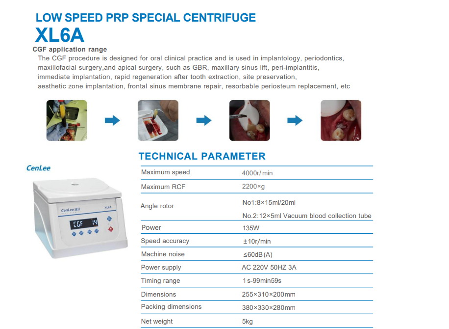 Platelet Rich Plasma Preparation P-R-P Low Speed High Capacity Centrifuge Machine Newcomer Friendly PRF APRF CGF Modules
