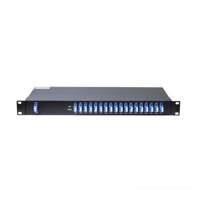 1U 19 conector duplo 1270nm-1610nm 18CH da fibra LC/UPC do WDM da fibra ótica da montagem em rack