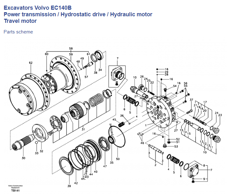 Moteur de translation Volvo excavatrice SA 1143-01060 VOE 14524182 assy pour EC140 PC135 TM22VC réducteur final