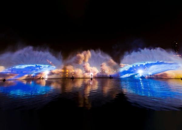 Amazing Water Effect Light Projector , Digital Water Screen Movie For Square