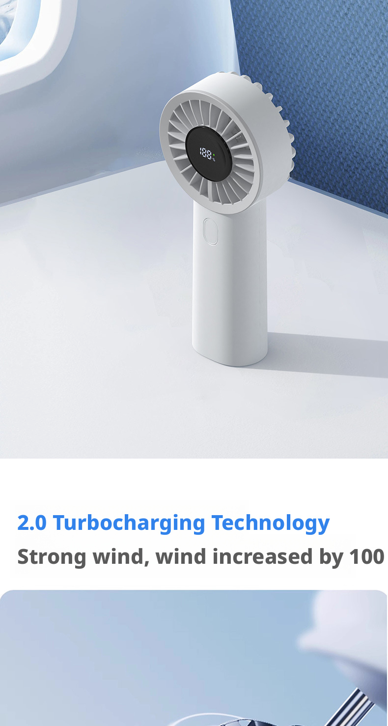 Brushless Motor Lightweight Mini Portable Handheld USB Fan for Outdoor and Indoor Use
