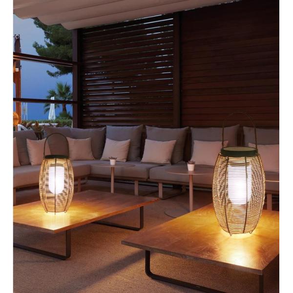 Outdoor Rattan Woven Solar Lights Lantern Waterproof For Garden Landscape