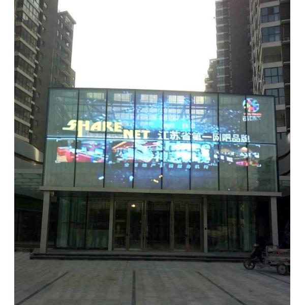 Transparent LED Panel Screen Outdoor P3.91 P7.82 Advertising LED Poster Glass Display ,1m by 1m cabinet,7500brightnVideo