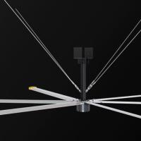 Armazém interno industrial dos fãs de teto de HVLS grande que refrigera o motor de PMSM BLDC
