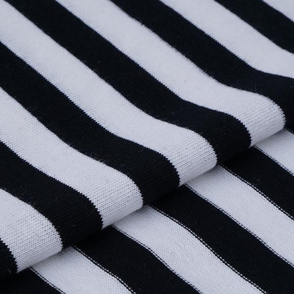 Breathable, Moisture-Absorbent And Fashionable Pure Cotton ​Striped Material Fabric For T-Shirt