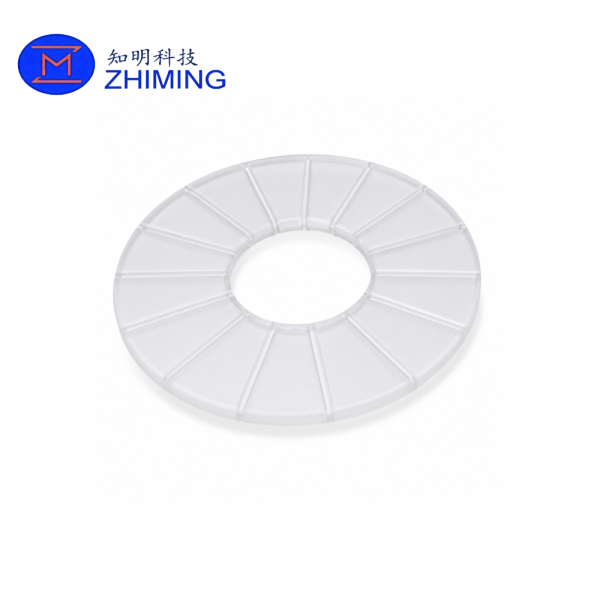 Custom Fused Quartz Fixture Ring with Radial Ribs for Semiconductor Processing