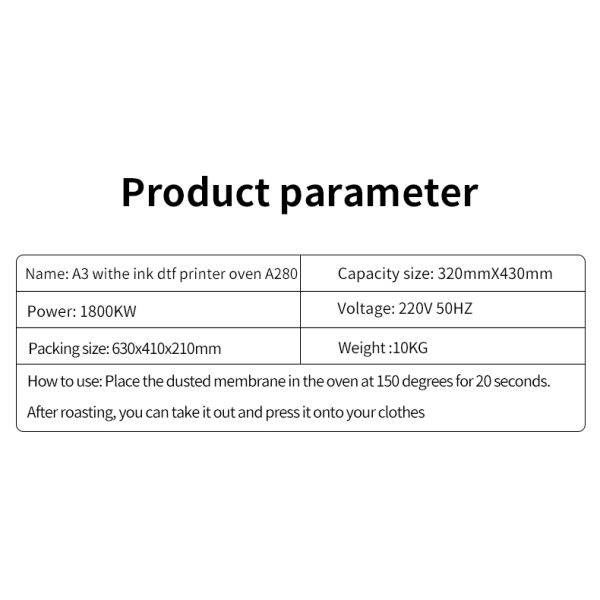 KECAI A3 DTF Professional Heating Mini Oven PET Film Portable A4 Print Dimension Uniform Distribution Automatic Digital Curing