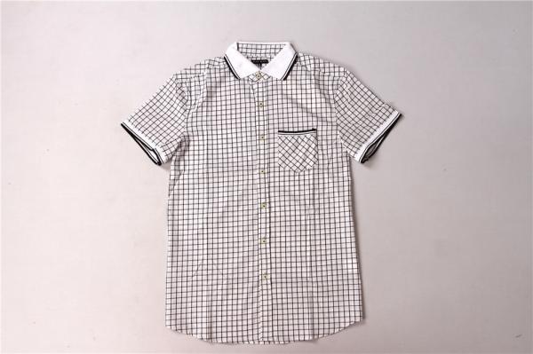 Casual Soft Striped Plaid Shirt Men's Short Sleeve Button Down Shirts