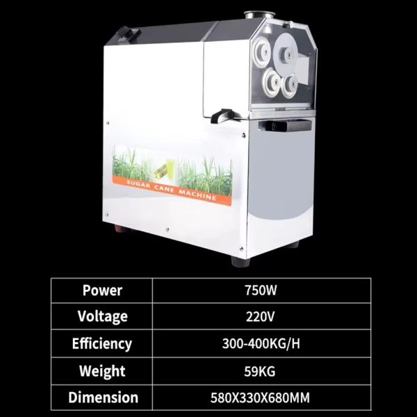 Custom Professional Commercial Electric Stainless Steel Sugarcane Juicer High-Power Pulp-Juice Separation Fresh-Squeezed Fruit Sales Low-Noise & Corrosion-Resistant Design Essential for Fruit Shop