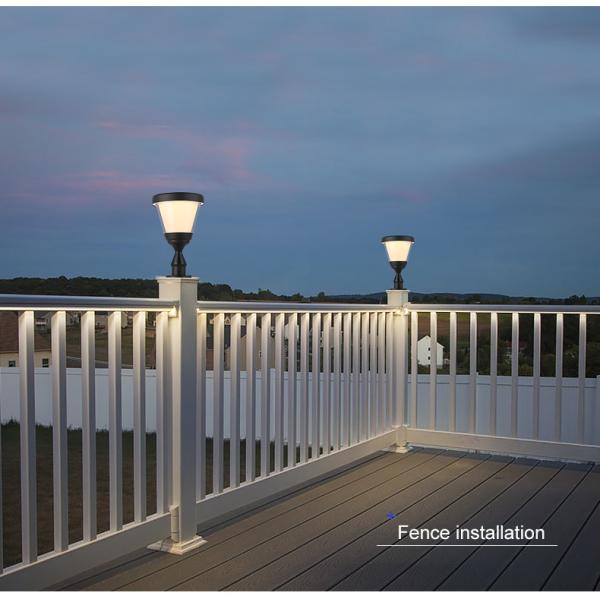 Aluminum Landscape Outdoor Garden Solar Light Light Control 3000k 6000k For Gate Pillar