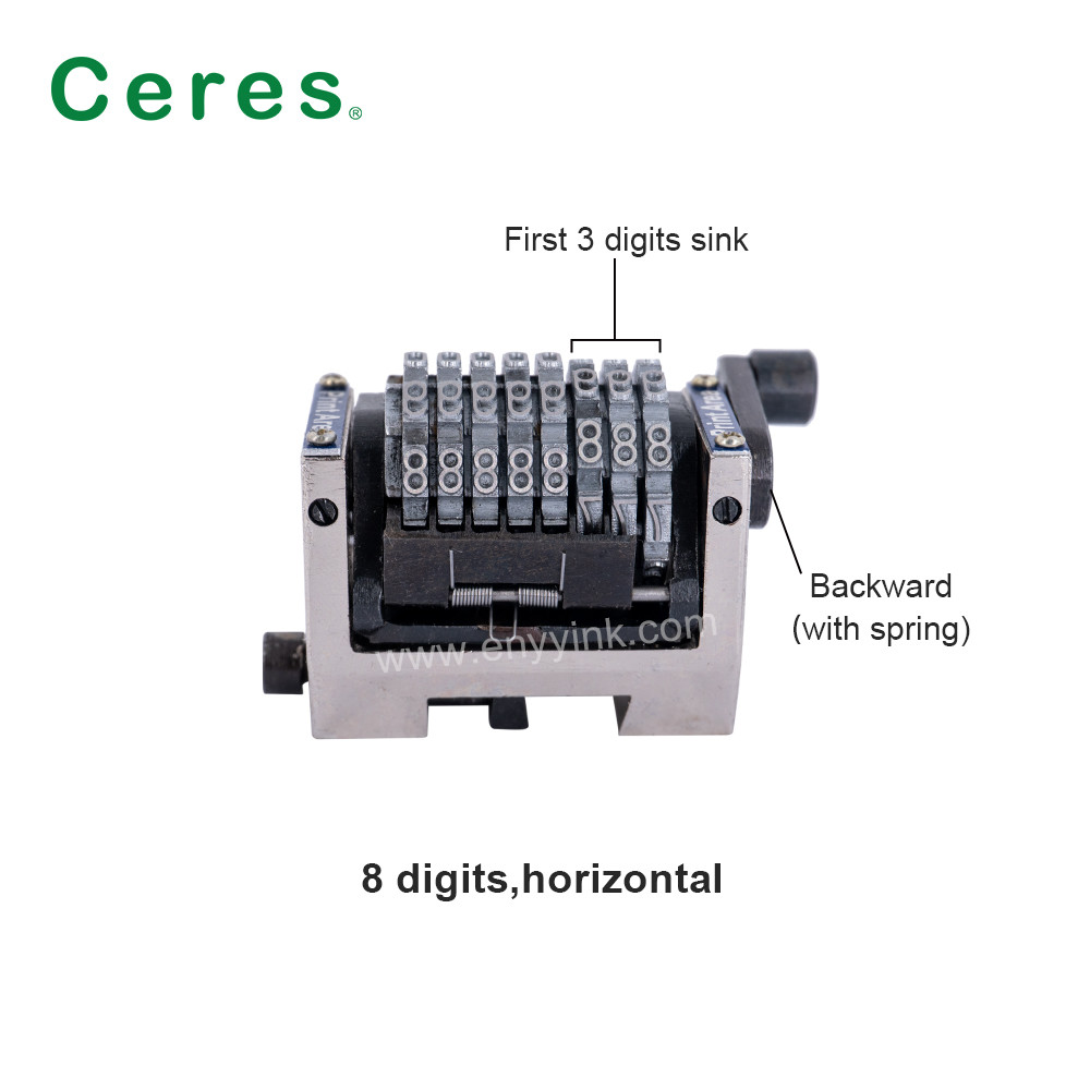 Horizontal Numbering Machine Gto52 8 Digits Backward Offset