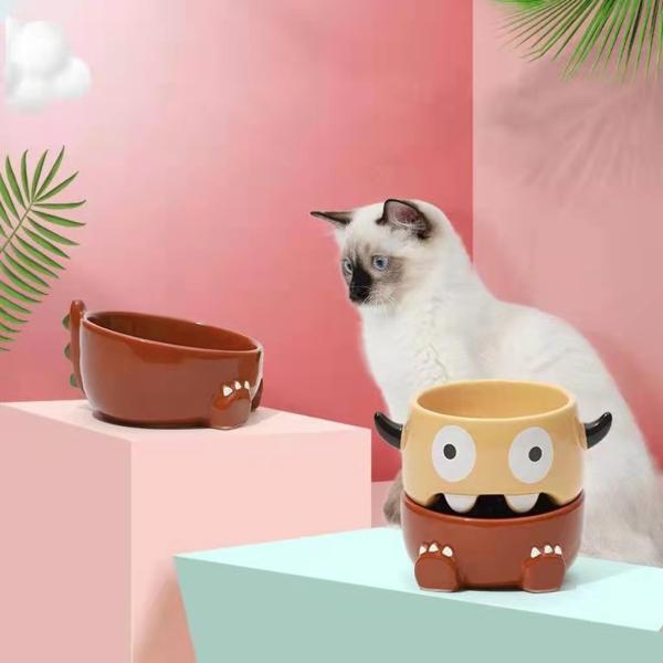 Creative Durable Pet Ceramic Bowls , Ceramic Dog Feeders Eco Friendly ODM