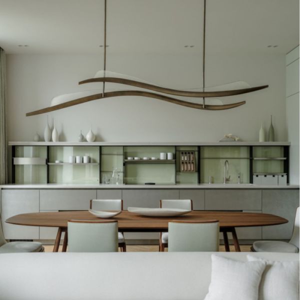 Brass Body Crystal Shade Chandelier with 3500K Warm White LED Pendant Light for High Ceiling Dining Room