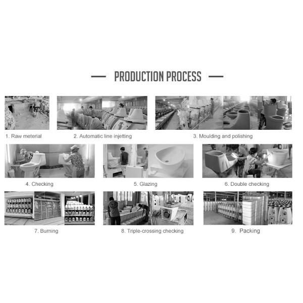 Round P trap S trap Ceramic Toilet Washdown Sanitary Ware 720*380*730 mm Size