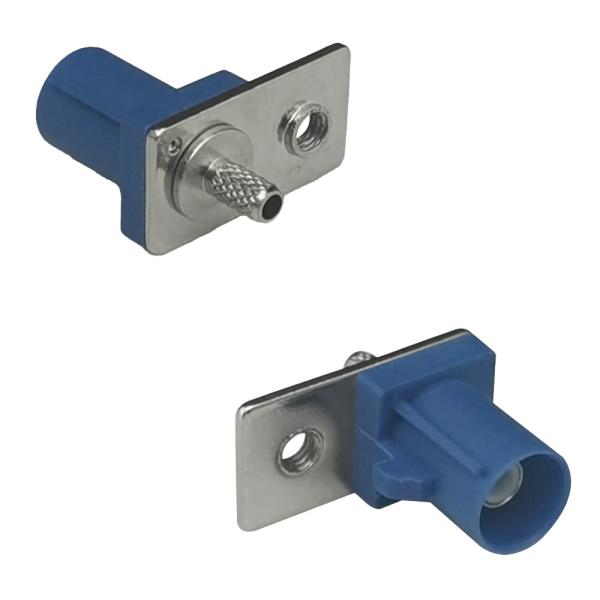 青色 FAKRA C コネクタ PCB マウント GPS RF通信システム