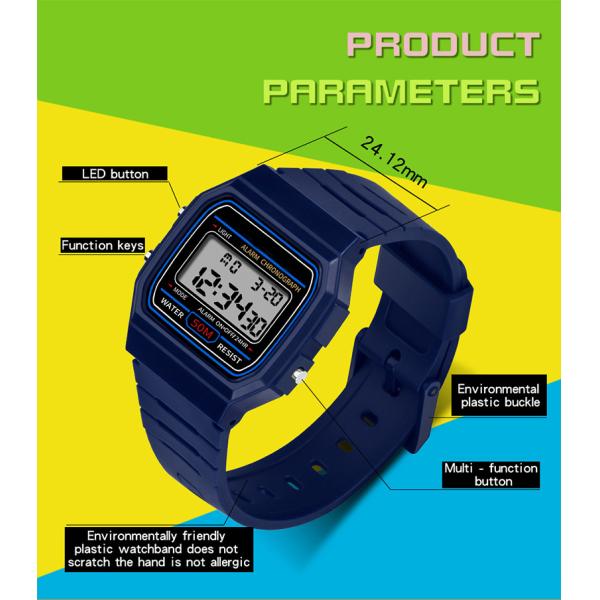 Sport LED Digital Watch Promotional Chrisrmas Gift Square Case Watch