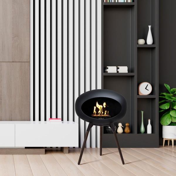 Ground Wood Low Black Bio Ethanol Haard
