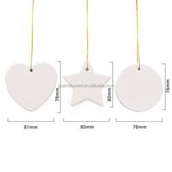 3 polegadas de impressão UV dos ornamento cerâmicos da árvore de Natal para a decoração do pendente da casa