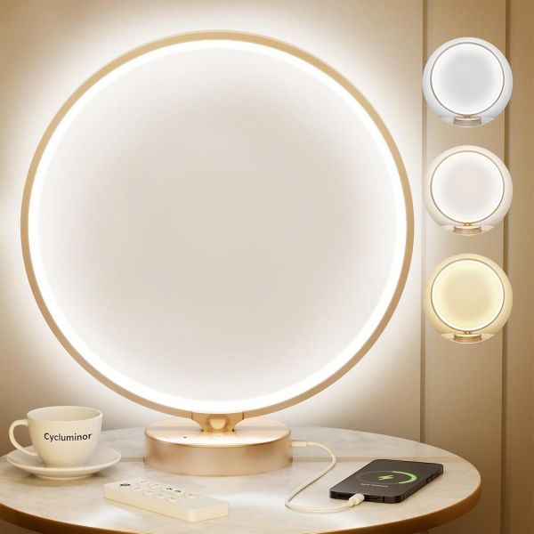 10000 Lux High CRI Ra98 Sun Lamp with 360 Degree Emitting for Light Therapy and Seasonal Disorder