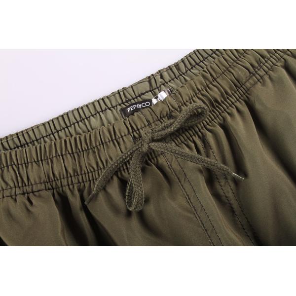 Olive Camouflage Mens Elastic Waist Board Shorts