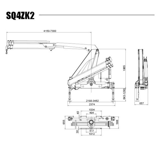 Durable XCMG  4 Ton Knuckle Arm Articulated Boom Crane , Driven By Hydraulic