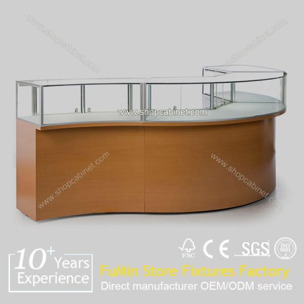 Luxury modern wood body showroom glass jewelry display cabinet