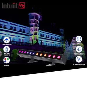 IP65 Battery Power Led Wall Washer 12pcsx2W Rgbw 4in1 Led bar Light for Outdoor
