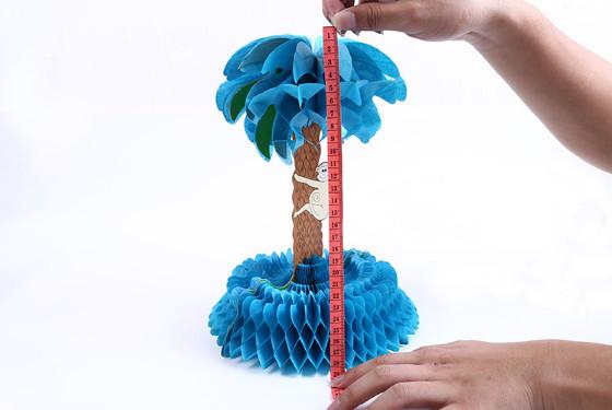 Creative Paper Foliage Monkey on Tree Decoration, Handmade Traditional Paper Carving, Hawaiian Coconut Tree Paper Cellul