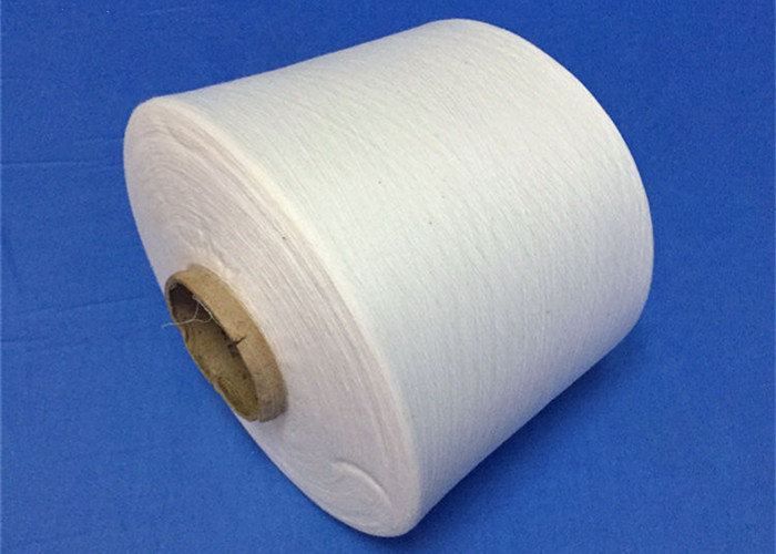 Virgin Polyester Spun Yarn , Ne30 Raw White Ring spun polyester yarn For Weaving