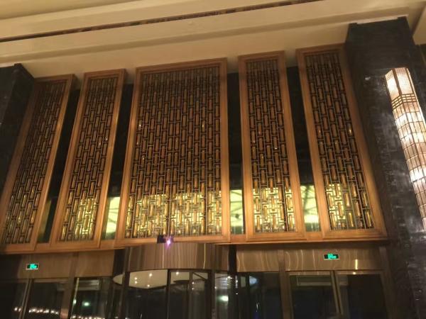 OEM curtain wall panel metal screen stainless steel finish brass color