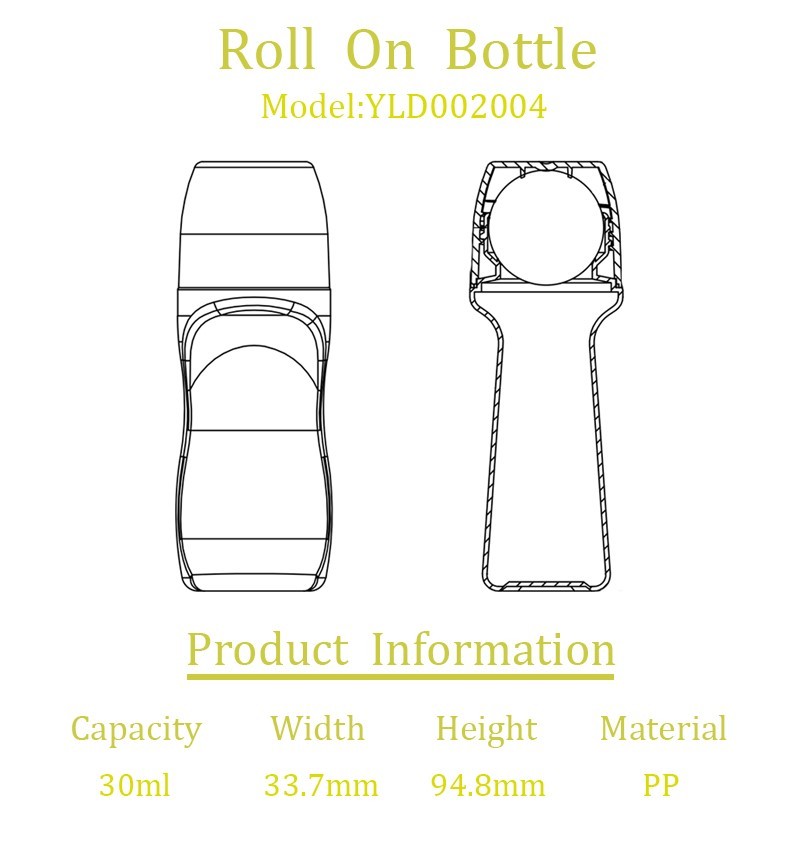 30ml Slender Roll On Bottle Cute Plastic Roller Ball Bottle Refillable Travel Essential Oil