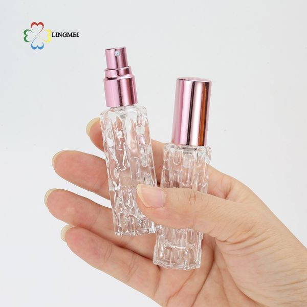Luxury 10ml Gourd-Textured Glass Perfume bottle with auminum mist spray – Premium Portable Travel Spray Bottle