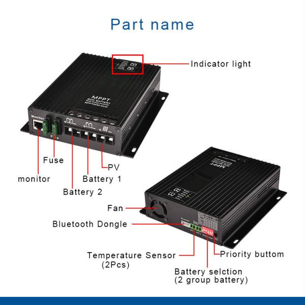 ПРИЛОЖЕНИЕ Bluetooth двойной поддержки регулятора обязанности батареи MPPT солнечной свободное