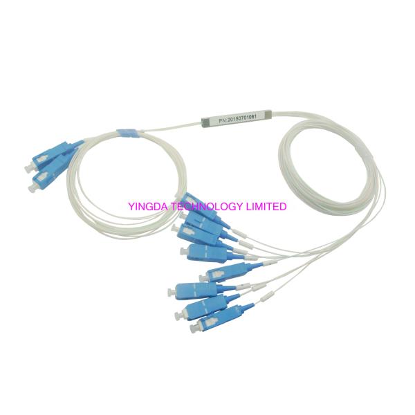 SC/UPC Coupler Fiber Optic PLC Splitter 2X8 900um 9/125um SM 1Meter G657A LSZH