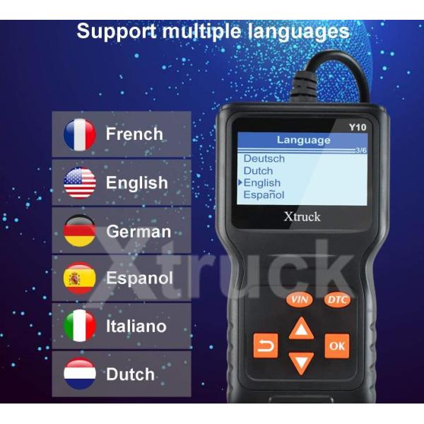 XTRUCK Y10 OBD2 Scanner with LCD Display for Car Diagnostics