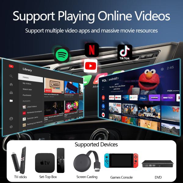Android Carplay Box con salida HDMI 1080P y USB tipo-C