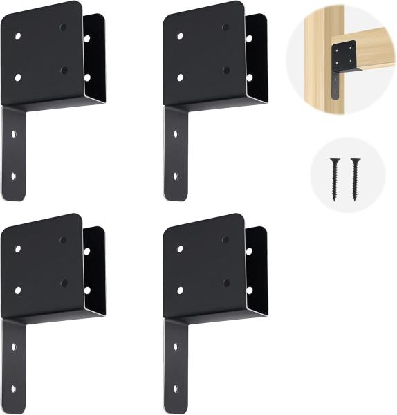 Joist Anchor Connector Fit 2x 4 Post Roof Tie Header Hanger Joint Post Cap Beam Truss Connector for Outdoor House Carport Shed Pergola Light Steel Frame
