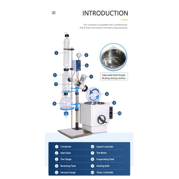 Вакуумный тепловой вращающийся испаритель 100 л