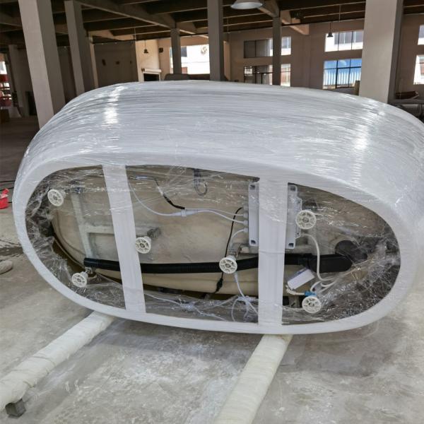 Customized Function Freestanding Luxury Oval Acrylic Bathtub with Optional Whirlpool