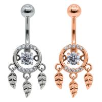 Barra de aço cirúrgica 10mm da barriga da joia de Diamond Dream Catcher Body Piercings