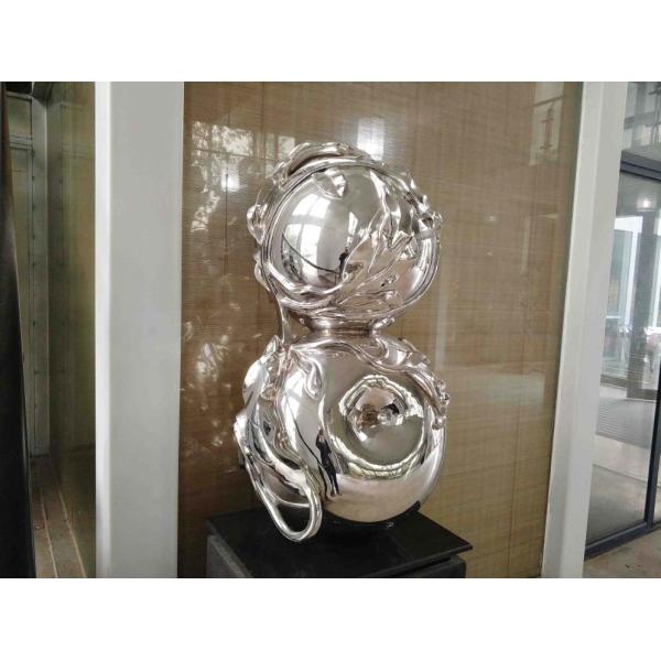 Contemporary Art Stainless Steel Sculpture , Metal Garden Statues Sculptures
