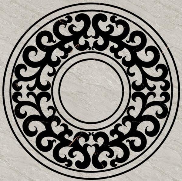 Parquet, natural stone parquet, engineered stone water jet medallion