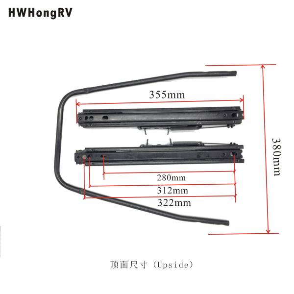 HWHongRV Campervan car seat slider mechanism for the van seating campervan seats double lock rail gamer chair parts sliding