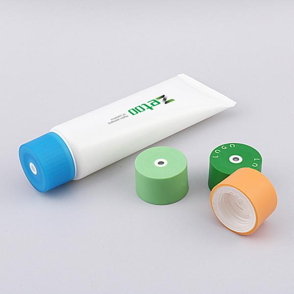 White Clean Face Tube Customized Face Wash Tubes 70ml - 180ml With Matt Center Dispensing Caps