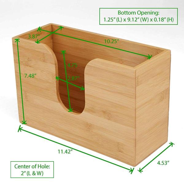 Smooth Surfaces Bamboo Paper Towel Holder Wall Mounted