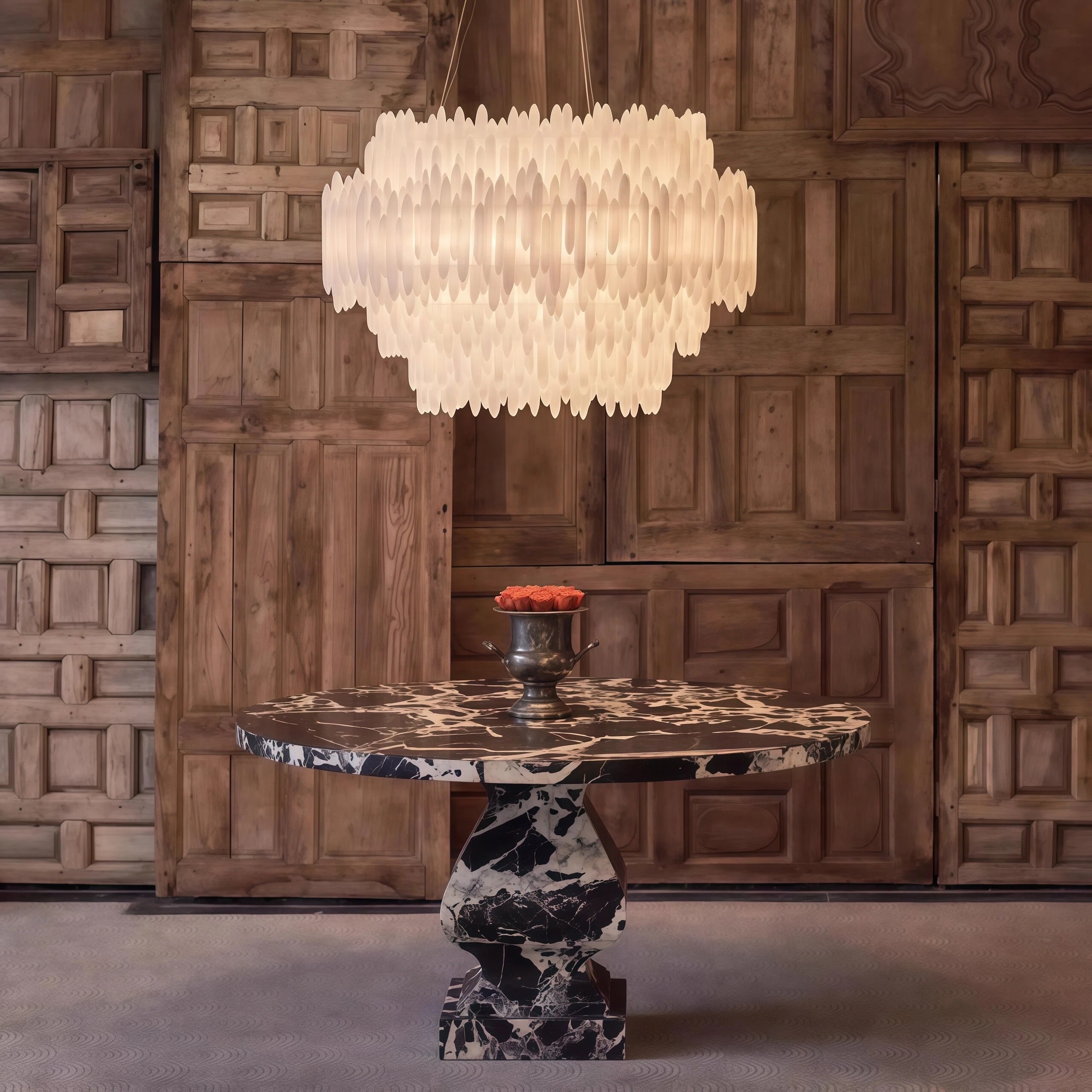 JYLIGHTING Modern Linear Natural Quartz & Crystal Chandelier, Long Rectangular Pendant Light for Kitchen Island & Dining Room