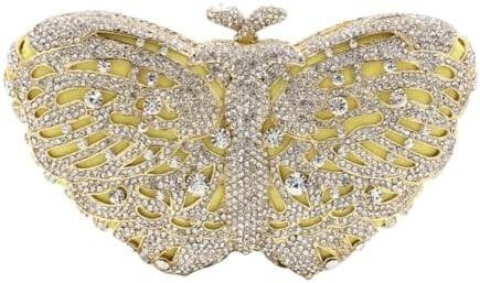 UMREN WOMEN’S ELEGANT BUTTERFLY RHINESTONE EVENING BAGS LUXURY CRYSTAL CLUTCH WEDDING PARTY COCKTAIL HANDBAG PURSE